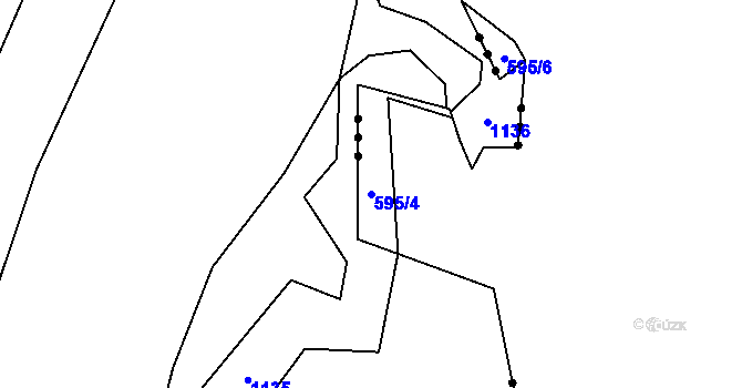 Parcela st. 595/4 v KÚ Neblažov, Katastrální mapa
