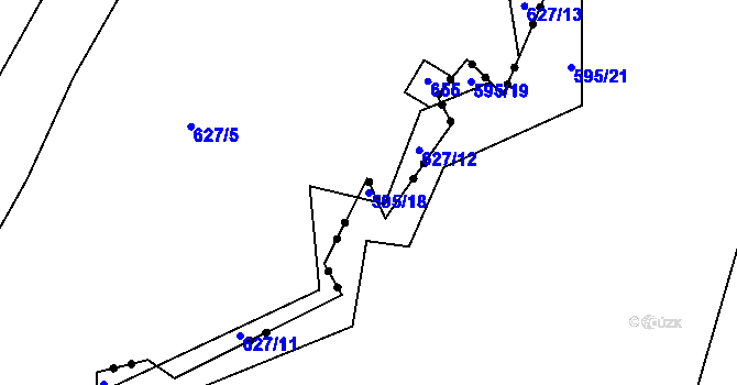 Parcela st. 595/18 v KÚ Neblažov, Katastrální mapa
