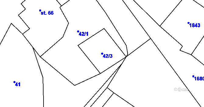 Parcela st. 42/3 v KÚ Štokov, Katastrální mapa
