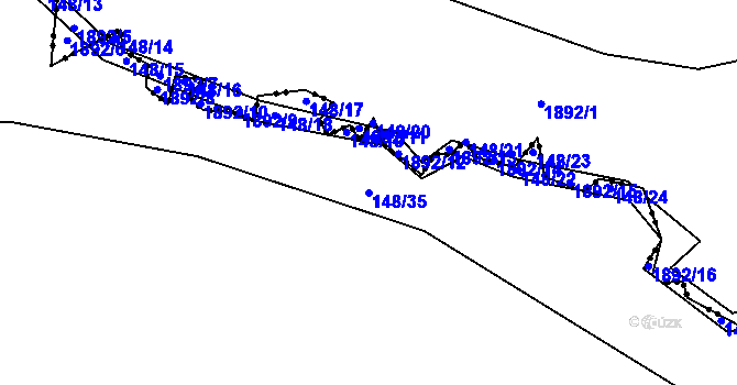 Parcela st. 148/35 v KÚ Štokov, Katastrální mapa