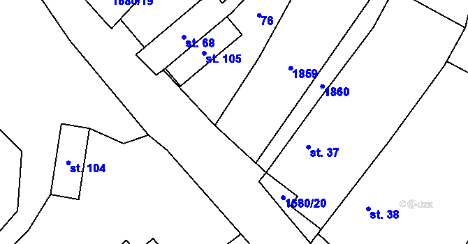 Parcela st. 36/1 v KÚ Štokov, Katastrální mapa