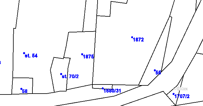 Parcela st. 55 v KÚ Štokov, Katastrální mapa