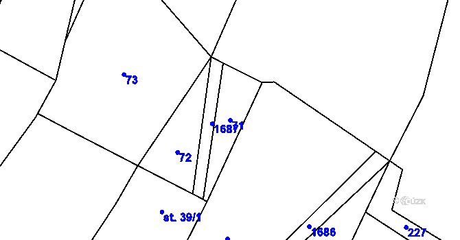 Parcela st. 71 v KÚ Štokov, Katastrální mapa