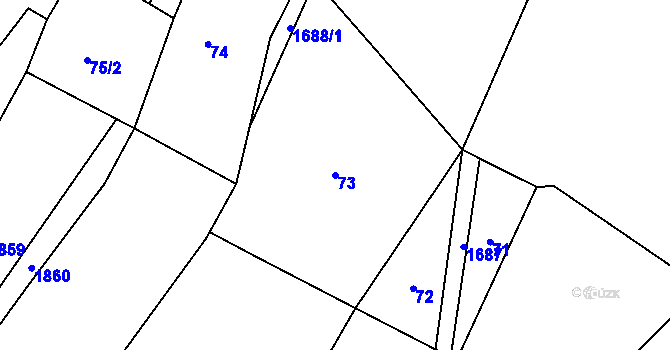 Parcela st. 73 v KÚ Štokov, Katastrální mapa