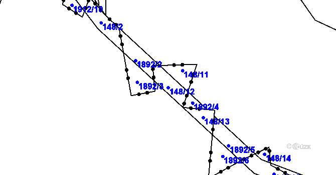 Parcela st. 148/12 v KÚ Štokov, Katastrální mapa