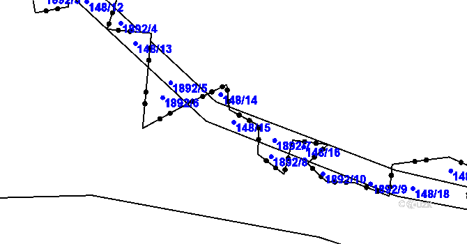 Parcela st. 148/15 v KÚ Štokov, Katastrální mapa