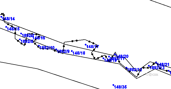 Parcela st. 148/17 v KÚ Štokov, Katastrální mapa