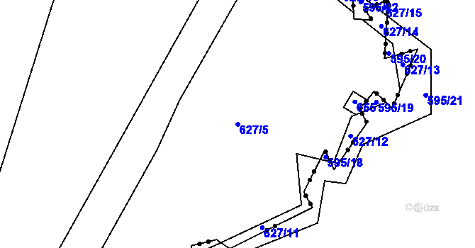 Parcela st. 627/5 v KÚ Štokov, Katastrální mapa