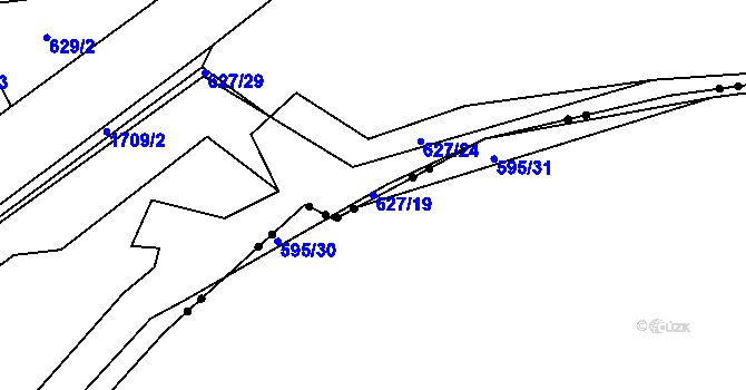 Parcela st. 627/19 v KÚ Štokov, Katastrální mapa