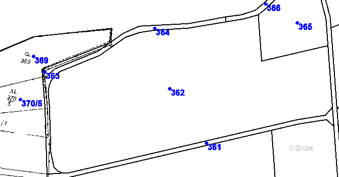 Parcela st. 362 v KÚ Chocholatá Lhota, Katastrální mapa