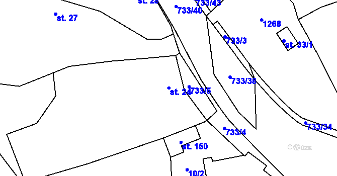 Parcela st. 24 v KÚ Cholenice, Katastrální mapa