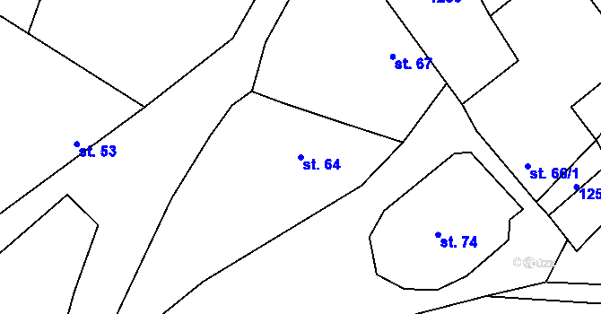 Parcela st. 64 v KÚ Cholenice, Katastrální mapa