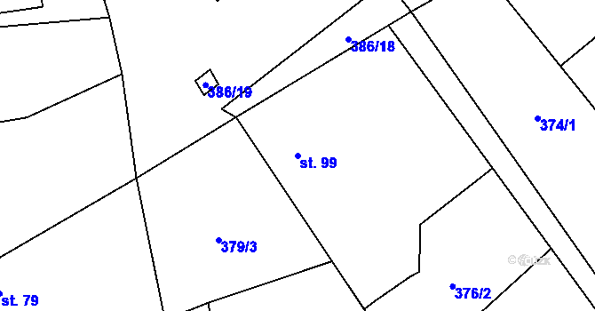 Parcela st. 99 v KÚ Cholenice, Katastrální mapa