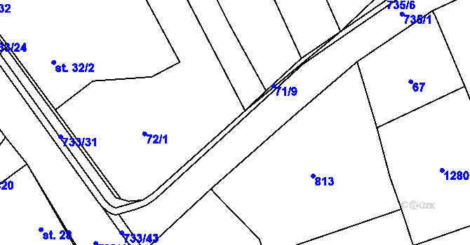 Parcela st. 71/6 v KÚ Cholenice, Katastrální mapa