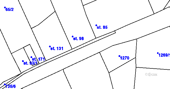 Parcela st. 735/5 v KÚ Cholenice, Katastrální mapa