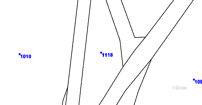 Parcela st. 1118 v KÚ Cholenice, Katastrální mapa