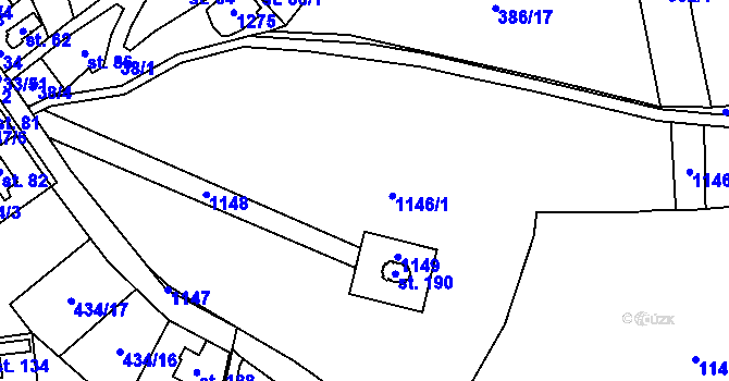 Parcela st. 1146 v KÚ Cholenice, Katastrální mapa