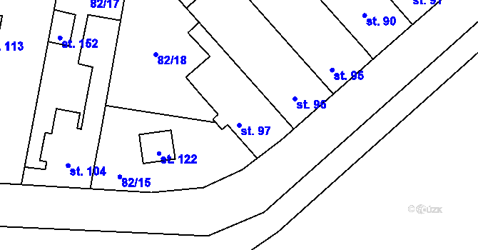 Parcela st. 97 v KÚ Dubčany u Choliny, Katastrální mapa