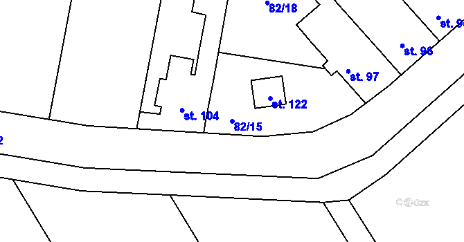 Parcela st. 82/15 v KÚ Dubčany u Choliny, Katastrální mapa