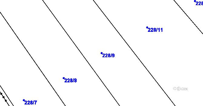 Parcela st. 228/9 v KÚ Dubčany u Choliny, Katastrální mapa