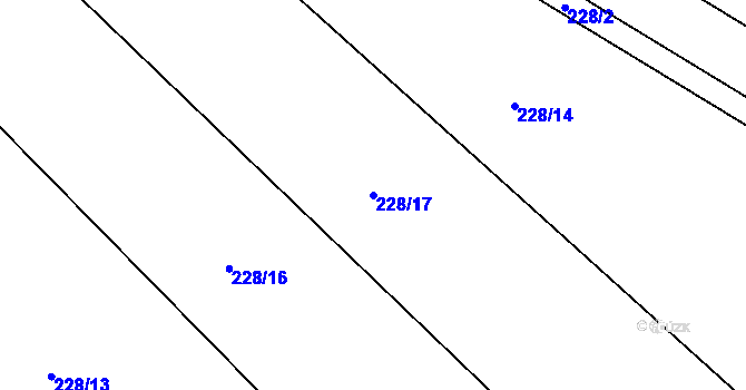 Parcela st. 228/17 v KÚ Dubčany u Choliny, Katastrální mapa