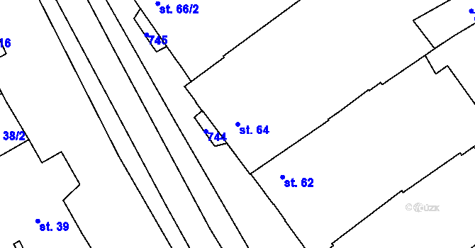 Parcela st. 64 v KÚ Cholina, Katastrální mapa