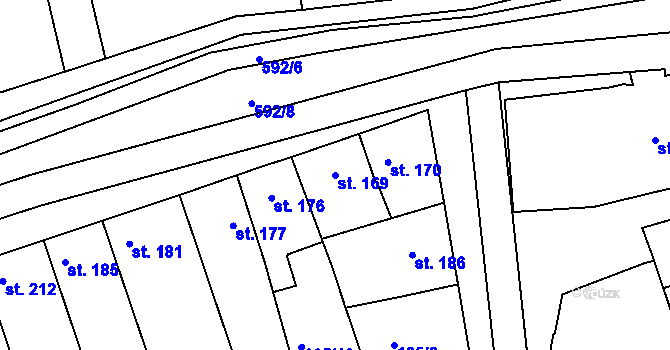 Parcela st. 169 v KÚ Cholina, Katastrální mapa