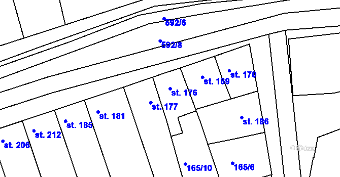 Parcela st. 176 v KÚ Cholina, Katastrální mapa