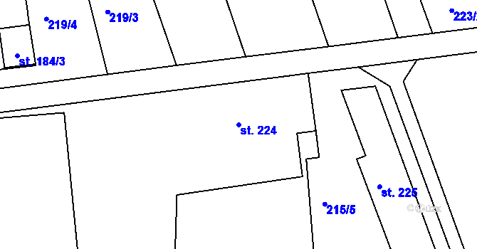Parcela st. 224 v KÚ Cholina, Katastrální mapa