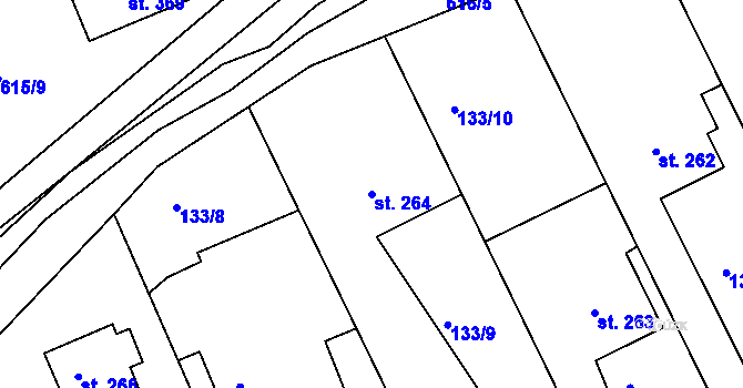 Parcela st. 264 v KÚ Cholina, Katastrální mapa