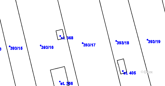 Parcela st. 393/17 v KÚ Cholina, Katastrální mapa