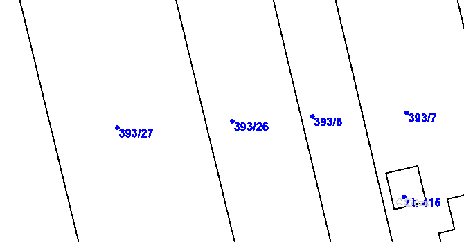 Parcela st. 393/26 v KÚ Cholina, Katastrální mapa