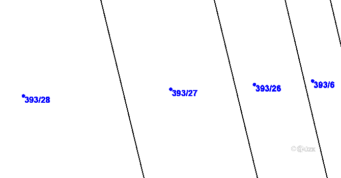 Parcela st. 393/27 v KÚ Cholina, Katastrální mapa