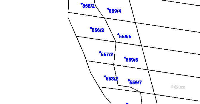 Parcela st. 557/2 v KÚ Cholina, Katastrální mapa