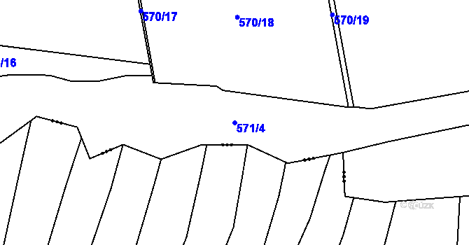 Parcela st. 571/4 v KÚ Cholina, Katastrální mapa