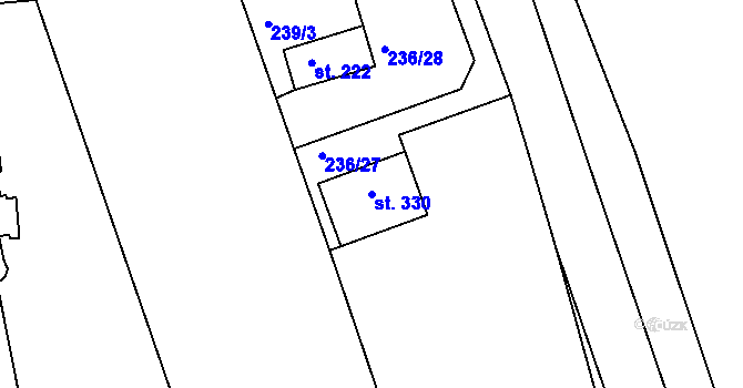 Parcela st. 330 v KÚ Cholina, Katastrální mapa
