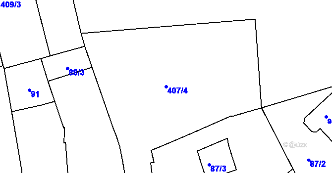 Parcela st. 407/4 v KÚ Cholina, Katastrální mapa