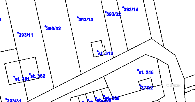 Parcela st. 312 v KÚ Cholina, Katastrální mapa