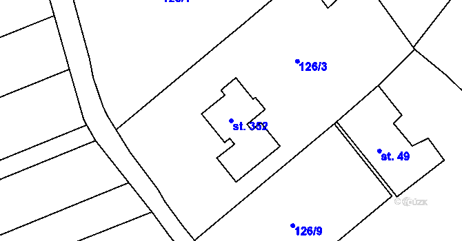 Parcela st. 352 v KÚ Cholina, Katastrální mapa