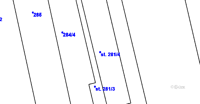 Parcela st. 281/4 v KÚ Cholina, Katastrální mapa