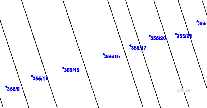 Parcela st. 355/15 v KÚ Cholina, Katastrální mapa