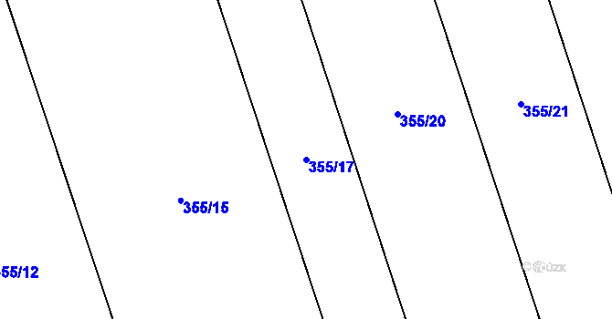 Parcela st. 355/17 v KÚ Cholina, Katastrální mapa