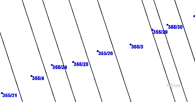 Parcela st. 355/26 v KÚ Cholina, Katastrální mapa