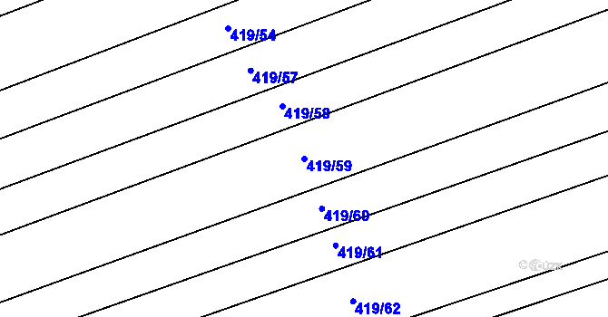 Parcela st. 419/59 v KÚ Cholina, Katastrální mapa