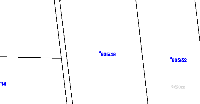 Parcela st. 605/48 v KÚ Cholina, Katastrální mapa
