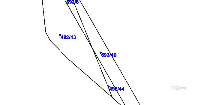 Parcela st. 693/10 v KÚ Cholina, Katastrální mapa