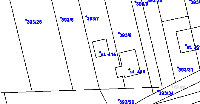 Parcela st. 415 v KÚ Cholina, Katastrální mapa