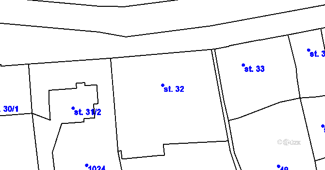 Parcela st. 32 v KÚ Choltice, Katastrální mapa