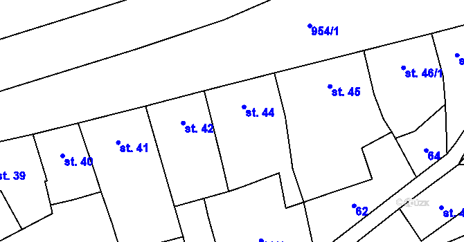 Parcela st. 44 v KÚ Choltice, Katastrální mapa