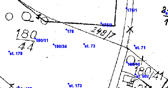 Parcela st. 73 v KÚ Choltice, Katastrální mapa